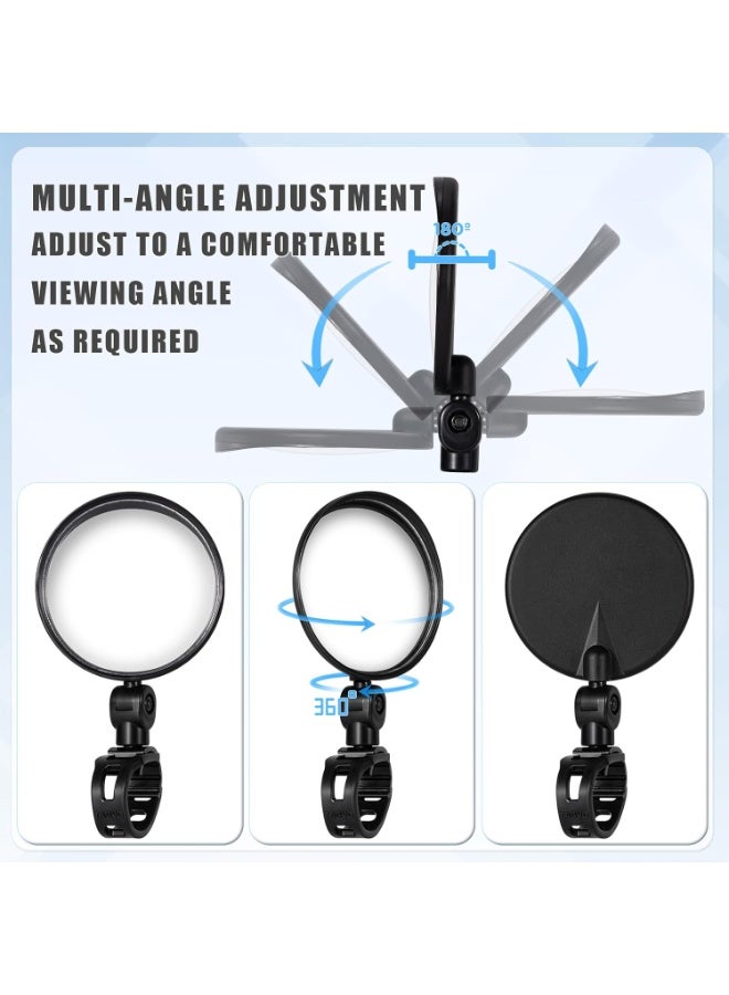 Cuken Bike Mirror, Bicycle Cycling Rear View Safe Mirrors, Adjustable Rotatable Handlebars Mounted Plastic Convex Mirror for Mountain Road Bikes  - Image 4