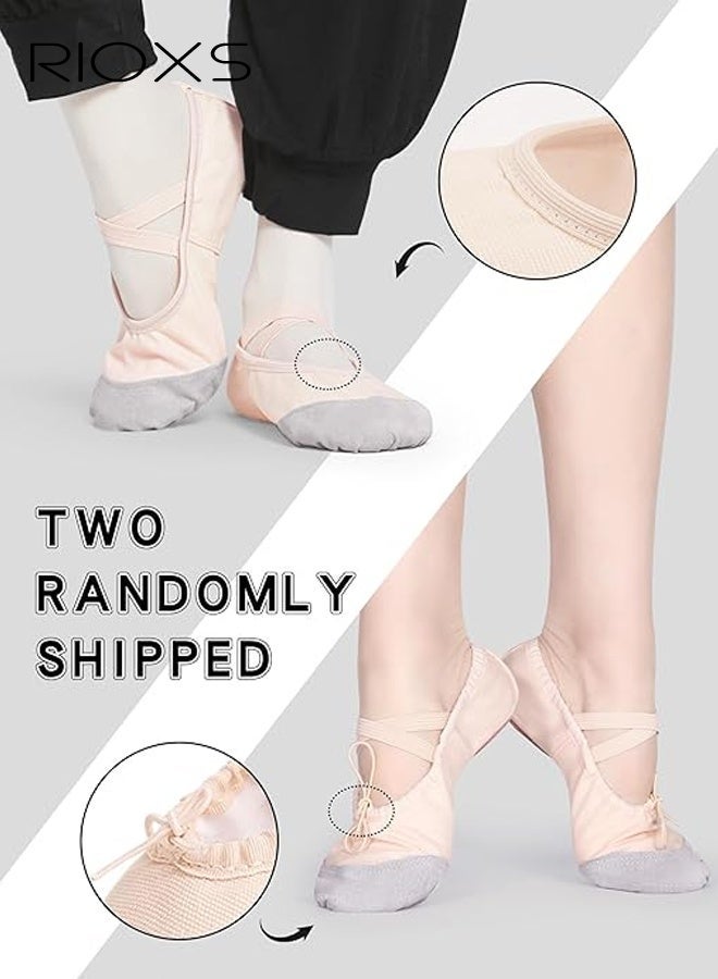 ريوكس Ballet Shoes For Girls, Kids Girls Ballet Practice Shoes, Highly Stretch Canvas Ballerina Flats, Split Sole Yoga Shoes, Flats Shoes For Dancing, Suede Leather Soles Dance Shoes, Comfy Anti-slip Ballet Shoes, Girls Ballet Shoes Yoga Dance Shoe - Image 5