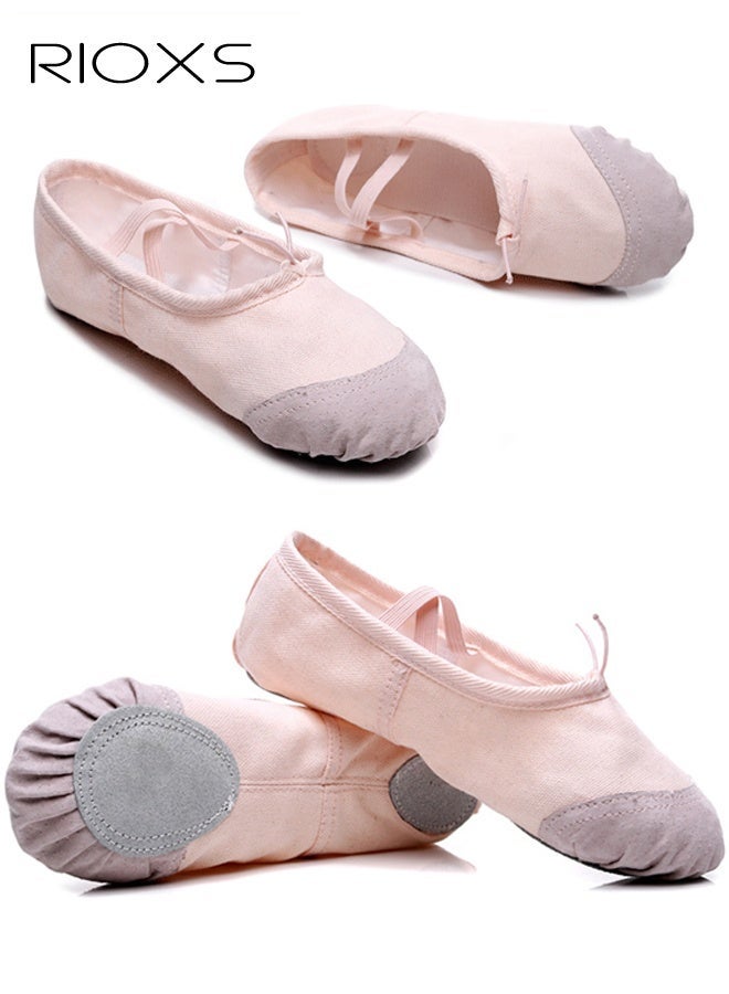ريوكس Ballet Shoes For Girls, Kids Girls Ballet Practice Shoes, Highly Stretch Canvas Ballerina Flats, Split Sole Yoga Shoes, Flats Shoes For Dancing, Suede Leather Soles Dance Shoes, Comfy Anti-slip Ballet Shoes, Girls Ballet Shoes Yoga Dance Shoe - Image 3