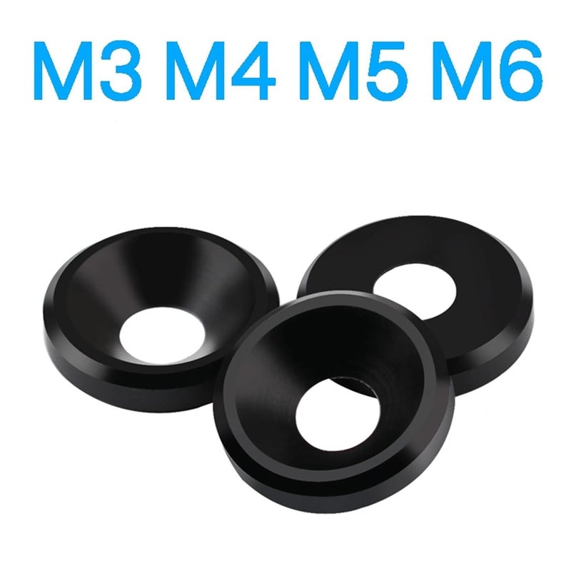 Cone Head Screw Gasket, Cone Washer, M3 M4 M5 M6 M8 M10 Washer Countersunk Conical Solid Plastic Flat Gasket Concave Convex Tapered Cone Insulation Washers (Size : M3x12x3 Cone, Color : 10Pcs) (Color - Image 3