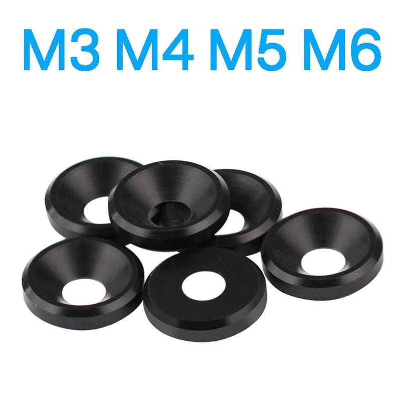 Cone Head Screw Gasket, Cone Washer, M3 M4 M5 M6 M8 M10 Washer Countersunk Conical Solid Plastic Flat Gasket Concave Convex Tapered Cone Insulation Washers (Size : M3x12x3 Cone, Color : 10Pcs) (Color - Image 5