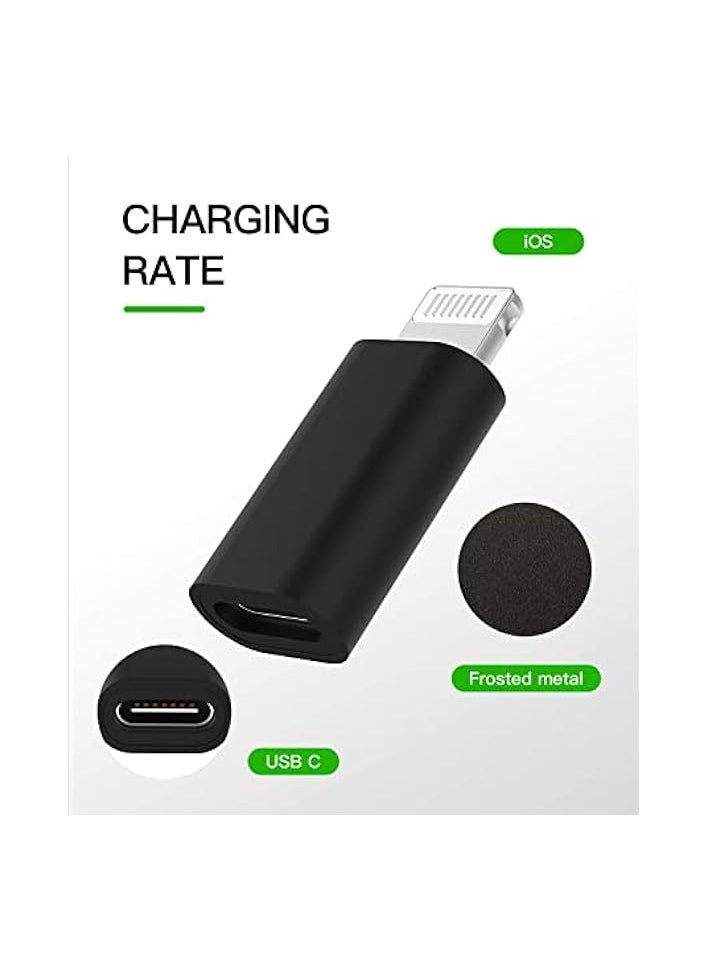 erorex - 3 Pcs USB-C Female to Lightning Male Adapter, Lightning to USB C Adapter, PD Fast Charge Converter for iPhone 13 Pro/Max/12/Xs/Xr/new Se/iPad Air,AirPods 2 Pro, 9V2A18W30W (1 White+2 Black) - Image 1