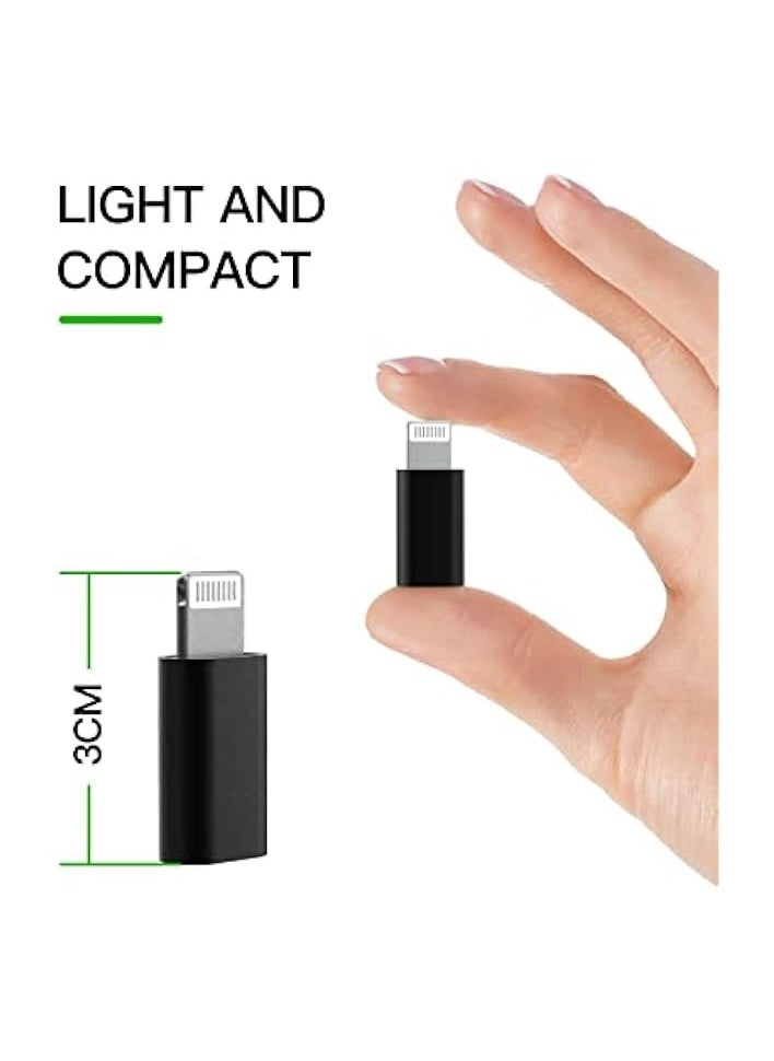 erorex - 3 Pcs USB-C Female to Lightning Male Adapter, Lightning to USB C Adapter, PD Fast Charge Converter for iPhone 13 Pro/Max/12/Xs/Xr/new Se/iPad Air,AirPods 2 Pro, 9V2A18W30W (1 White+2 Black) - Image 1