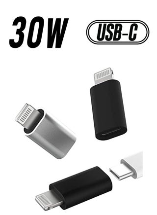 3 Pcs USB-C Female to Lightning Male Adapter, Lightning to USB C Adapter, PD Fast Charge Converter for iPhone 13 Pro/Max/12/Xs/Xr/new Se/iPad Air,AirPods 2 Pro, 9V2A18W30W (1 White+2 Black) - pzsku/ZDFD118534D6224A4F536Z/45/_/1738234029/19887082-98ea-46e5-b929-99e571278aac