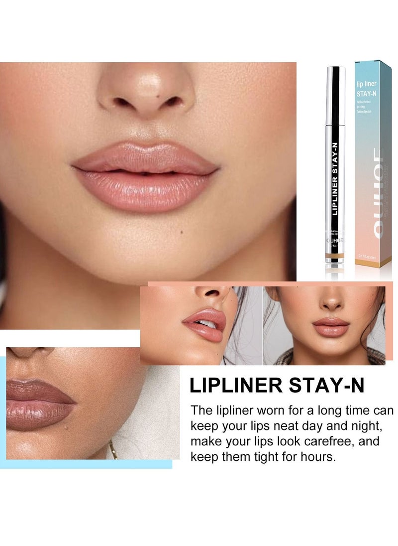 OUHOE - 2-in-1 Lip Liner Pencil For Sculpting and Filling, Long-Lasting Intense Color - Image 1