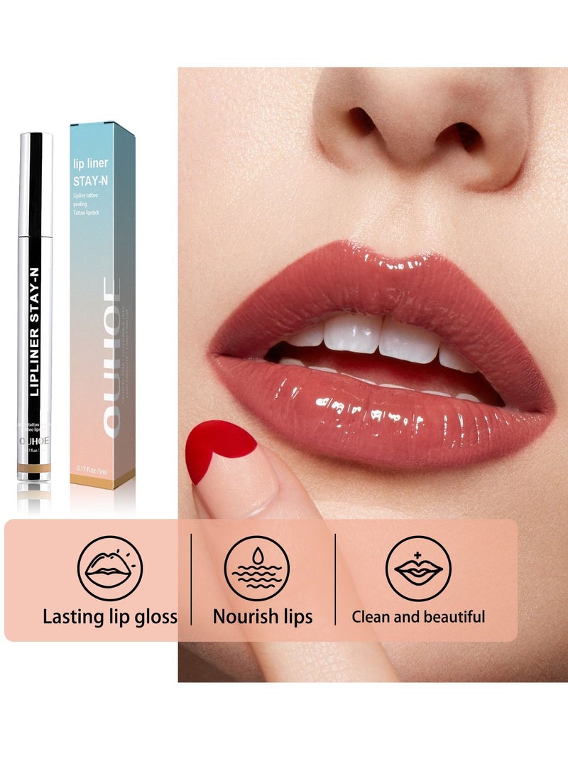 OUHOE - 2-in-1 Lip Liner Pencil For Sculpting and Filling, Long-Lasting Intense Color - Image 1