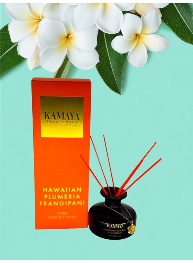KAMAYA عطر - ديفيوزر قصب هوائي من بلوميريا 150 مل مع سحر معدني + إعادة تعبئة مع مجموعتين من القصب - Image 2