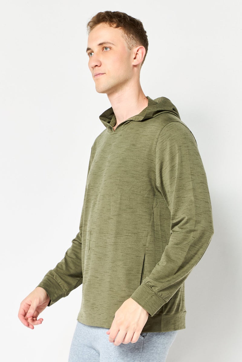 Nike Men Loose Fit Long Sleeve Training Hooded Sweatshirts, Olive - Image 2