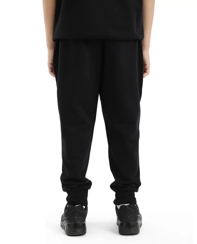 Rare Ones Rare Ones Kids Rib Black Cotton Cmyk Print Trackpant