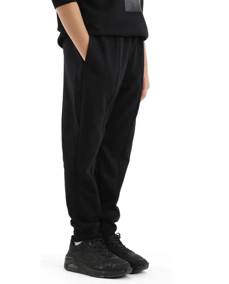 Rare Ones Rare Ones Kids Rib Black Cotton Cmyk Print Trackpant