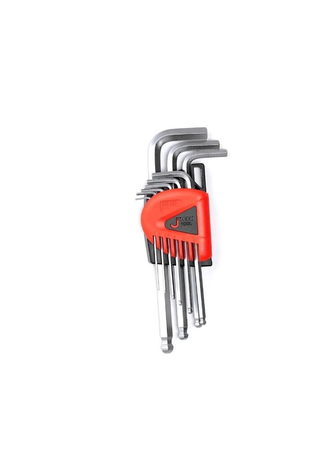 jetechtool Jetech Hex Key Set, 9-Piece Metric Allen Key Set, 1.5-10 mm, Anti-Slip, Ball End Hex Wrench Set, Medium Hex Key Set for Disassembling Mechanical Equipment, Vehicle, and Bicycle Repairs - BM-C9 - Image 1