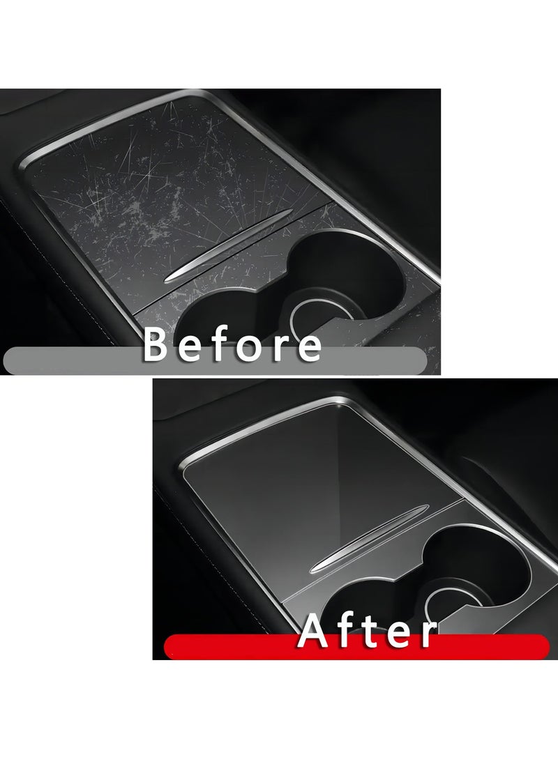 SYOSI - Model Y Wood Center Console Wrap for Tesla Model 3 Model Y 2021 2022 Protective Tesla Model 3 Console Cover Kit Interior Decoration with Installation Tools White Carbon Fiber - Image 1