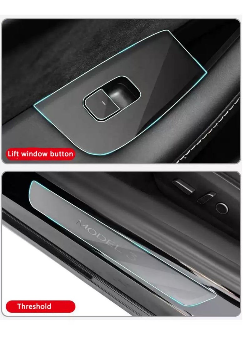 SYOSI - Model Y Wood Center Console Wrap for Tesla Model 3 Model Y 2021 2022 Protective Tesla Model 3 Console Cover Kit Interior Decoration with Installation Tools White Carbon Fiber - Image 1