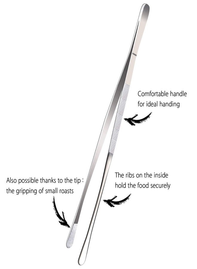 Tangoowal 12-Inch Professional Kitchen & Cooking Tweezers Tongs - Stainless Steel Long Tweezer Tongs - BBQ,Plating,Multi-use - Image 2