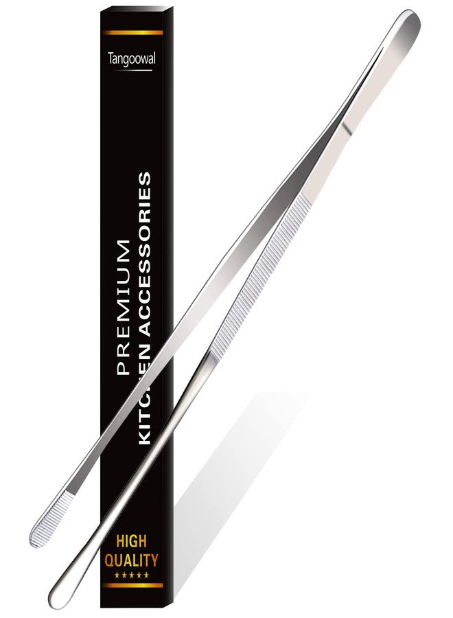 Tangoowal 12-Inch Professional Kitchen & Cooking Tweezers Tongs - Stainless Steel Long Tweezer Tongs - BBQ,Plating,Multi-use - Image 1