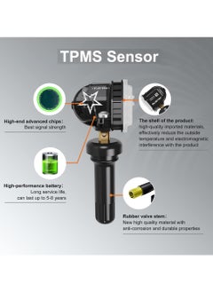 SYOSI TPMS Sensors for GM Vehicles, Compatible with Buick, Cadillac, Chevy, GMC Silverado, Replaces OE 13598771, 13586335, 13581558, 13598772, Tire Pressure Monitoring System Replacement  - Image 4