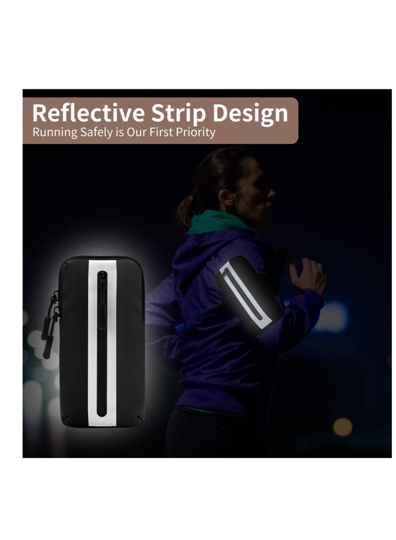 Captaintech Running Phone Armband, Sports Armband Cell Phone, Phone Arm Holder for Gym Workouts and Exercise, Compatible with iPhone (Black) - Image 4