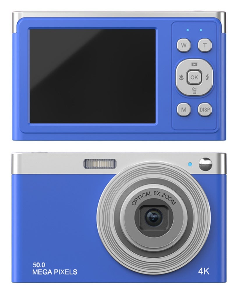 Portable 4K Digital Camera Video Camcorder 50MP 2.88 Inch IPS Screen Auto Focus 16X Zoom(8X Optical & 8X Digital) Anti-shake Face Detect Built-in Flash with 2pcs Batteries Christmas Gift for - Image 1