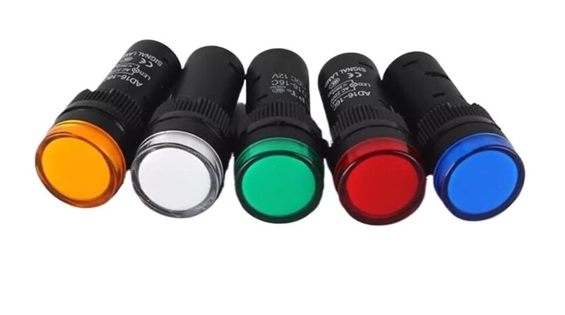 AD16 16C مؤشر طاقة LED ضوء إشارة 16 مم أبيض 12 فولت - Image 3