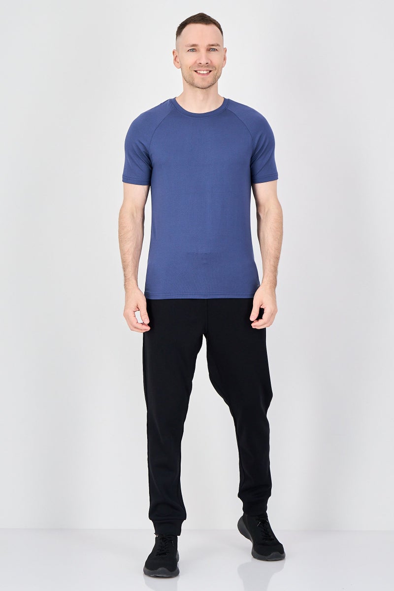 MOTION Men Sportswear Fit Short Sleeve Training T-Shirt, Indigo Blue - Image 4