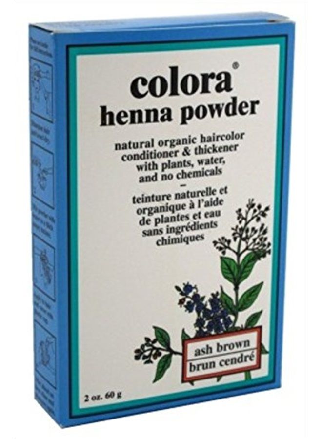 Colora Henna Powder Hair Color Ash Brown 2 Ounce (59ml) (2 Pack) - Image 1