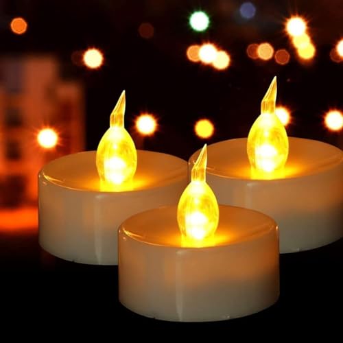 MIRADH Realistic Flameless LED Tealights Battery Candles | Unscented Eco-Friendly Festive Set for Diwali Navratri Christmas New Year (24) - Image 3