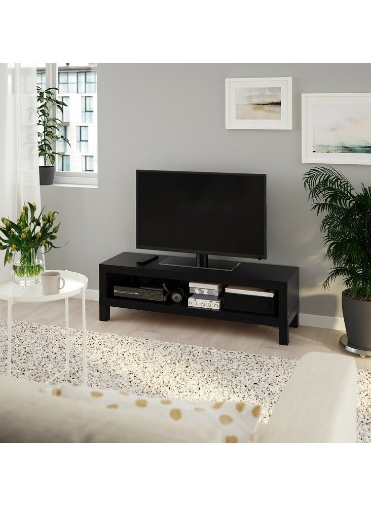 حدد المحور طاولة تلفزيون لتلفزيون 45 بوصة، أقصى حمولة علوية 30 كجم، أسود-بني، 120 × 35 × 36 سم - Image 1