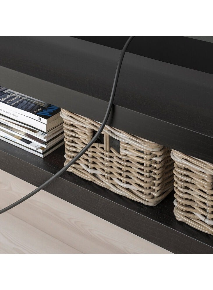 حدد المحور طاولة تلفزيون لتلفزيون 45 بوصة، أقصى حمولة علوية 30 كجم، أسود-بني، 120 × 35 × 36 سم - Image 3