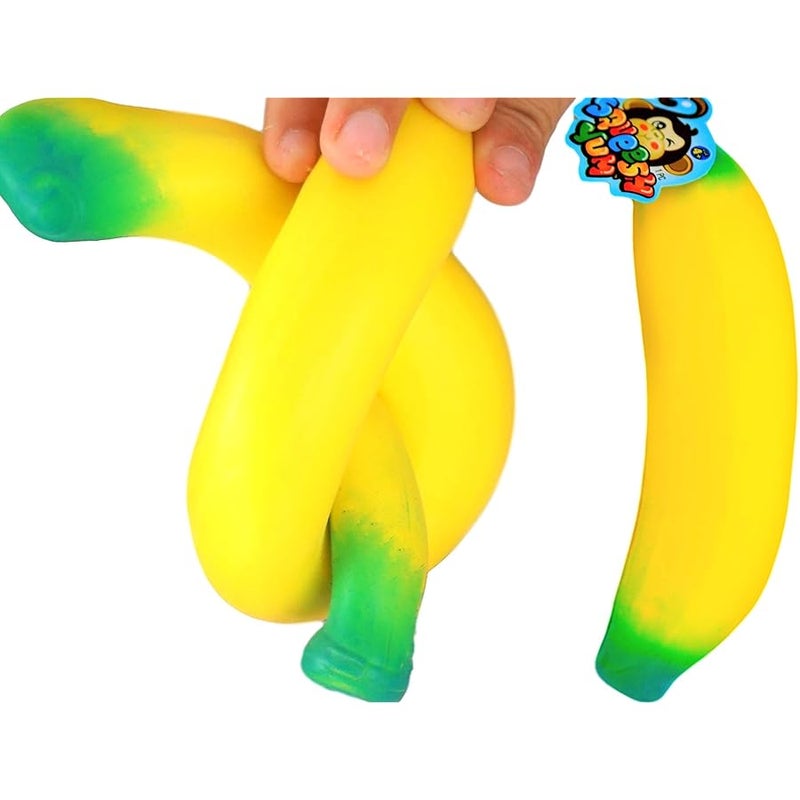 Ja-Ru Stretchy Banana Toy (1 Pack) – Sand-Filled Squishy Banana Stress Toy for Kids, Fruit Squishies, Stretchy Fidget Toy for Stress Relief, Party Favors & Goodie Bag Stuffers. 1-3340-1p - Image 1