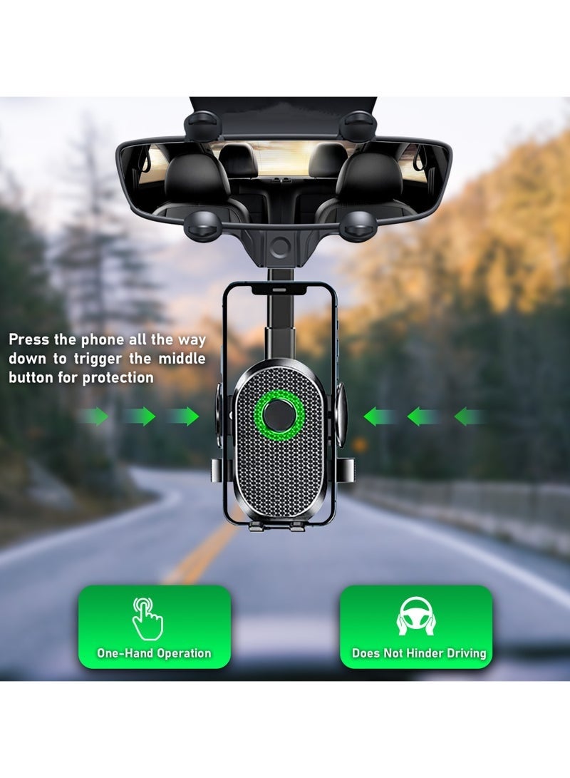 Mobile Holder For Car Mirror , Phone Holder For Car Adjustable 360°, Car Phone Holder GPS Phone Holder Car Suitable for iPhone, Samsung and Most Phones 4 to 7 - Image 3