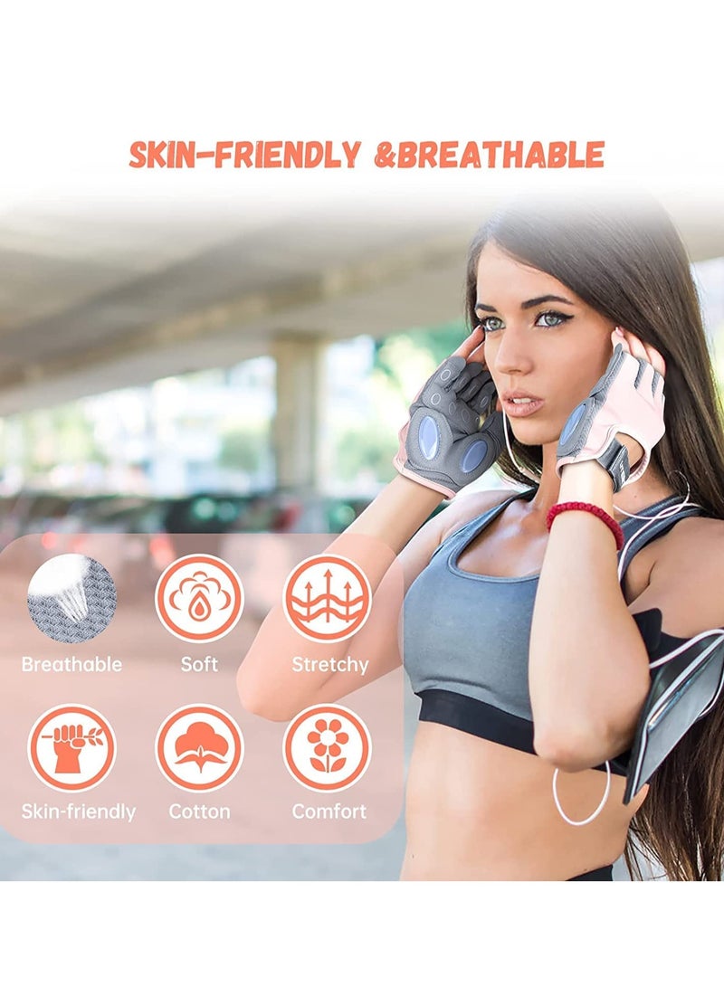 قفازات رفع الأثقال النسائية مع قبضة مبطنة وتصميم قابل للتنفس لتدريب اللياقة البدنية، ركوب الدراجات، والسحب (مقاس واحد) - Image 5
