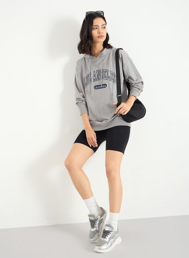 Styli Grey Los Angeles Embroidered Hoodie - Image 2