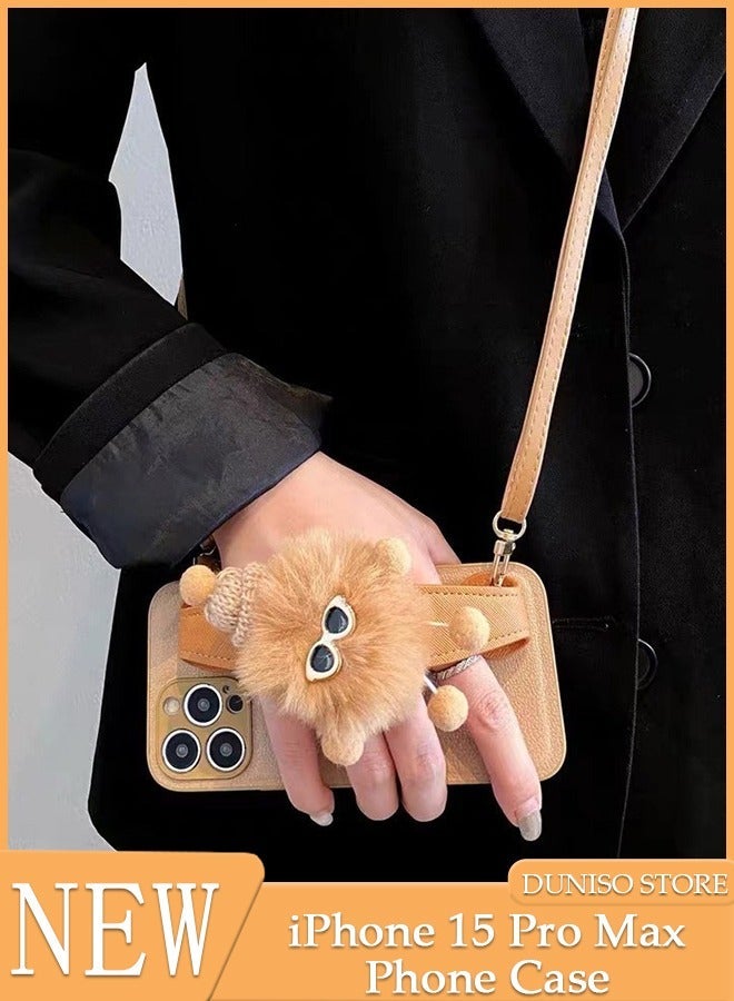 DUNISO iPhone 15 Pro MAX Phone Case 6.7" Full Body Protective Phone Cover With Crossbody Strap Anti-fall Phone Case Built-in Screen and Camera Protector For Apple 15 Pro MAX Phone Case - Image 1