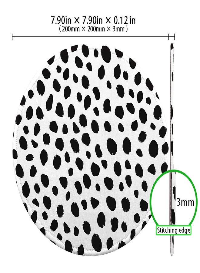 Boutilon Round Mouse Pad Non-Slip Rubber Base Mousepad with Stitched Edge Washable Small Mouse Mat 7.9 x 7.9 Inch for Computer, Laptop, Home, Office(Polka Dots) - Image 5