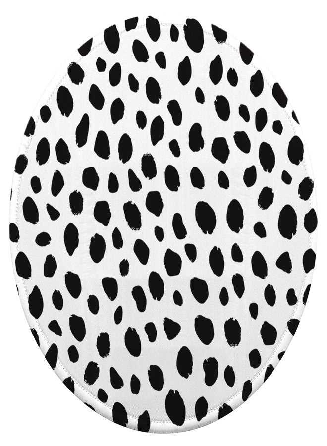 Boutilon Round Mouse Pad Non-Slip Rubber Base Mousepad with Stitched Edge Washable Small Mouse Mat 7.9 x 7.9 Inch for Computer, Laptop, Home, Office(Polka Dots) - Image 1
