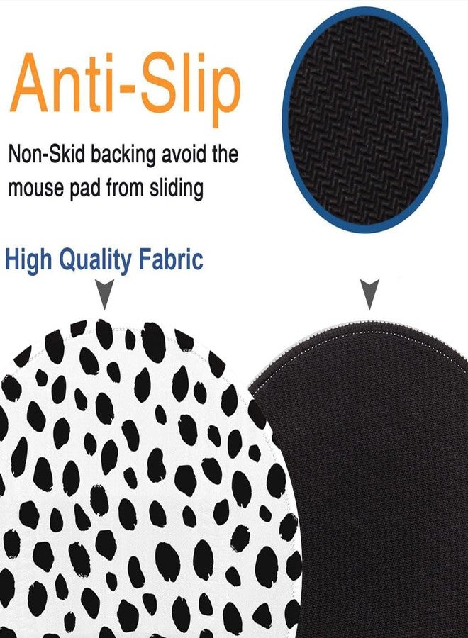 Boutilon Round Mouse Pad Non-Slip Rubber Base Mousepad with Stitched Edge Washable Small Mouse Mat 7.9 x 7.9 Inch for Computer, Laptop, Home, Office(Polka Dots) - Image 4