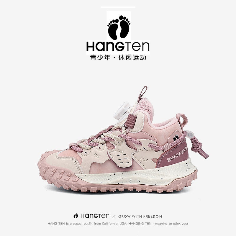 Hangten/Huanheng Boys' Shoes Winter Velvet Cotton Shoes Medium And Large Children'S Dad'S Shoes Children'S Thickened Girls' Sports Shoes - Image 1