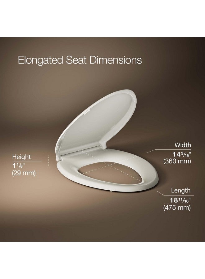Kohler KOHLER 4636-RL-47 Cachet ReadyLatch Elongated Toilet Seat, Quiet-Close Lid, Contoured Seat, Grip-Tight Bumpers and Installation Hardware, Almond - Image 2