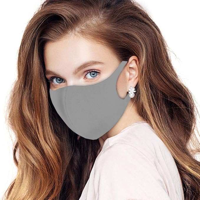 Bildos Anti-Pollution Reusable and Washable Face Mask for Adult, Unisex, Soft Breathable Fabric (Grey) - Pack of 6 - Image 5