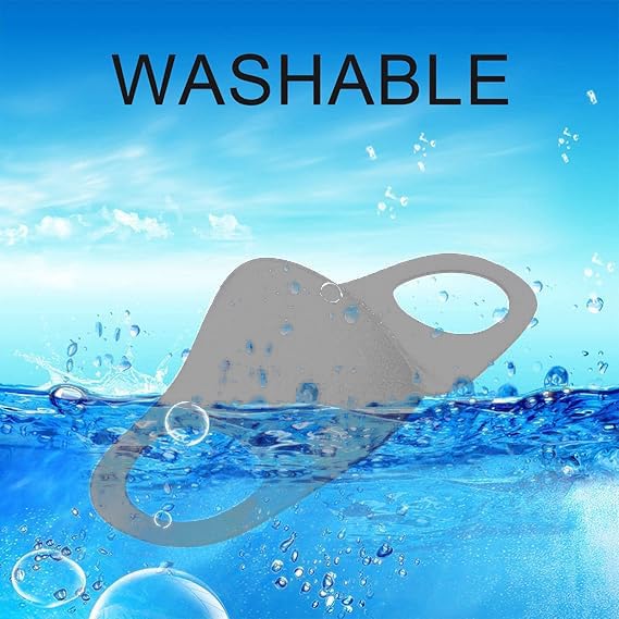 Bildos Anti-Pollution Reusable and Washable Face Mask for Adult, Unisex, Soft Breathable Fabric (Grey) - Pack of 6 - Image 4