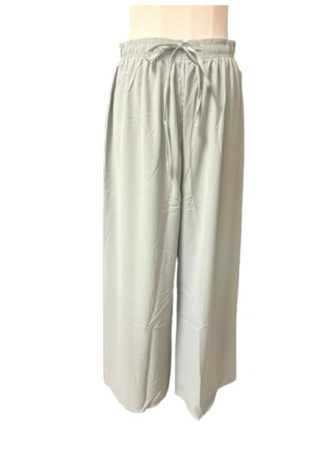 Women's 2pc Set Cotton Linen Clothes Wide Leg Pants and Long Sleeve Tops Fit Medium-Large - Image 3