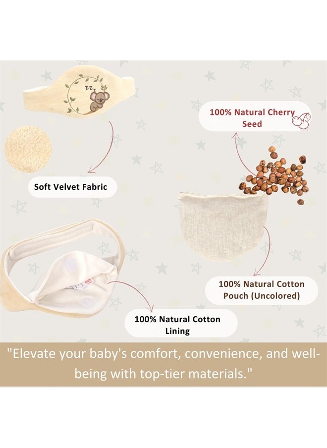 Pafuly Baby Colic Gas and Upset Stomach Relief for Newborns-100% Cherry Seed-Heated Tummy Wrap-Colic Baby Swaddling Belt for Natural Relief–Soothing and Calming (Beige)  - Image 5