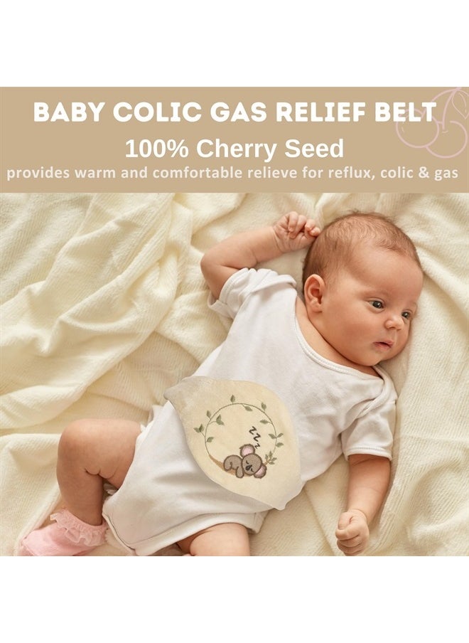 Pafuly Baby Colic Gas and Upset Stomach Relief for Newborns-100% Cherry Seed-Heated Tummy Wrap-Colic Baby Swaddling Belt for Natural Relief–Soothing and Calming (Beige)  - Image 2
