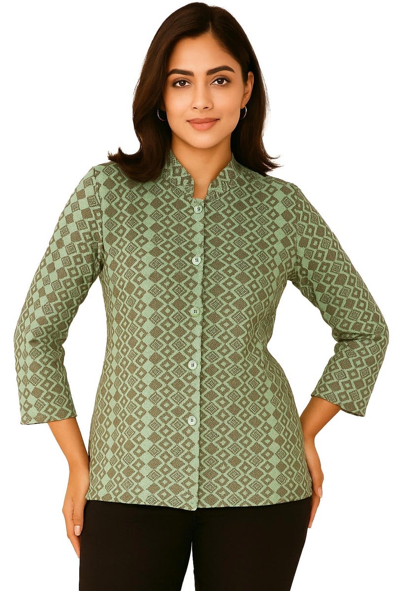 Pivl Womens Winter Season Ban Neck Full Sleeves Sweater/Cardigan-Pista-XL - Image 1