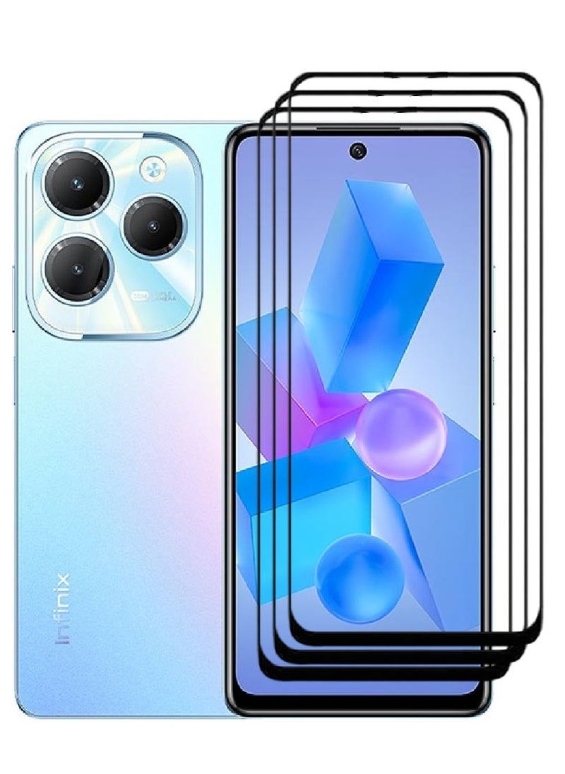 AINA 3 Pieces Tempered Glass Screen Protector 5D Designed For Infinix Hot 40 Full Glue Edge to Edge Full Screen Coverage And Bubble Free - Image 1