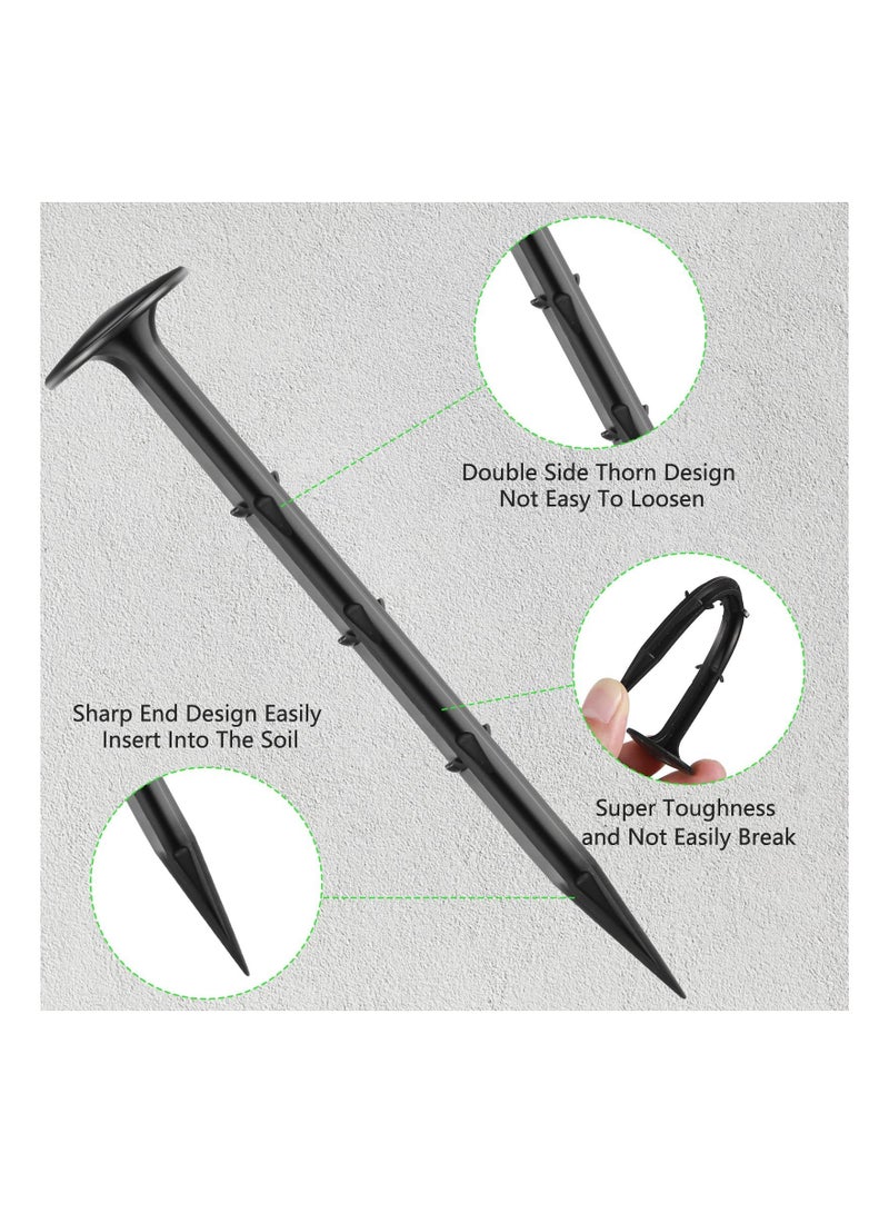 Y&D 200 Pcs Plastic Landscape Garden Spikes, Sturdy Professional Tarp Stakes, Upgraded Multi-Use Spikes Erosion Anchor for Fabric Edging Yard Tents Cover (6 Inches) - Image 5