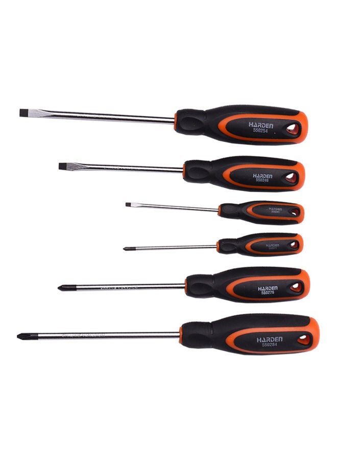 NIBEMINENT 6-Piece Screwdriver Set Orange/Black 20cm 