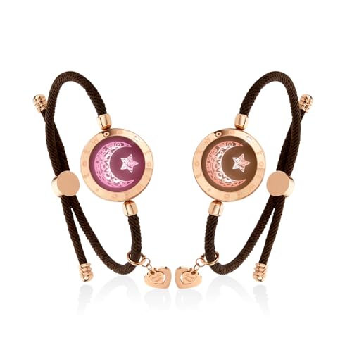 TOTWOO Long Distance Touch Bracelets for Couples, Vibration & Light up for Love Couples Bracelets | Long Distance Relationship Gifts for Girlfriend Bluetooth Pairing Jewelry - Image 1