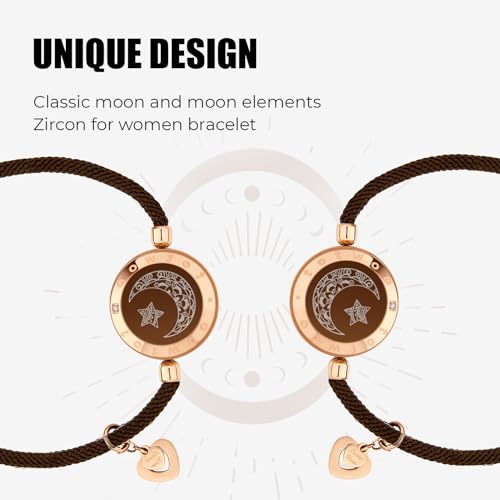TOTWOO Long Distance Touch Bracelets for Couples, Vibration & Light up for Love Couples Bracelets | Long Distance Relationship Gifts for Girlfriend Bluetooth Pairing Jewelry - Image 4
