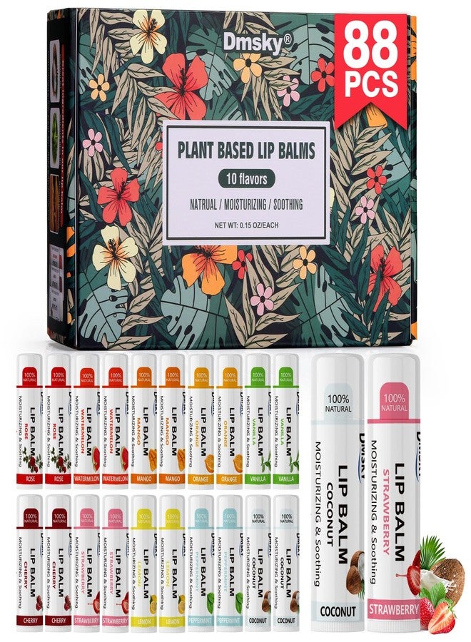 Dmsky Lip Balm Bulk, Fruit Lip Balm Variety Pack, Hydrating Lip Balm for Men Women Kids, 0.15 OZ, 88 count (Pack of 1) - Image 1